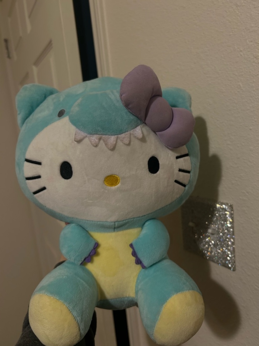 Hello Kitty Dino Plush in Aqua